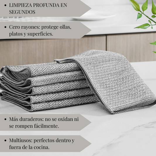 SET DE 10 PAÑOS DE ALAMBRE PARA LIMPIEZA MULTI USO